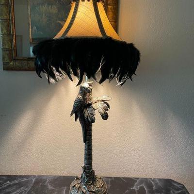 metal parrot lamp