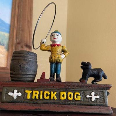 cast iron trick dog bank
