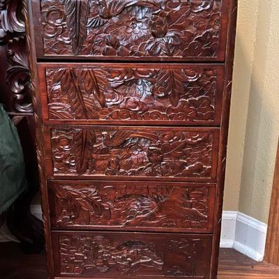 pair of 5 drawer night stands