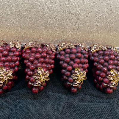set of 4 grape curtain rod holders