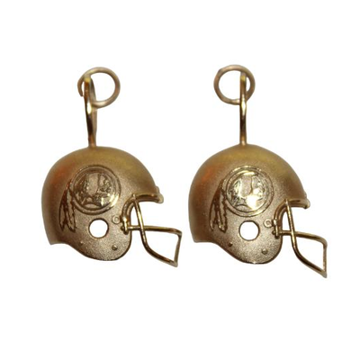 14k gold Redskins helmet earrings 
