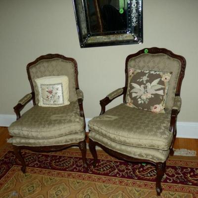 Pair of upholstered arm chairs