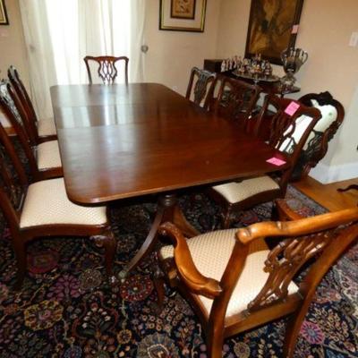 Mahogany table and 8 chairs