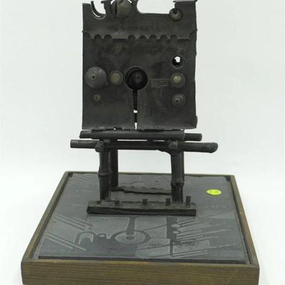 BRUTALIST METAL SCULPTURE RAB 1984