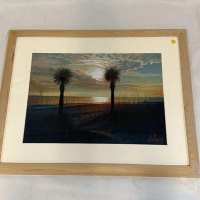 John Hulsey (KS, b. 1953) Original Oil Pastel "Morning Walk VI". Professionally framed and matted. In frame...