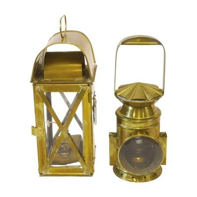 2 Vintage Antique Brass Lanterns.