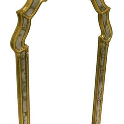 Mid Century Venetian Style Gold Wall Mirror. Measures 42.5" x 24"