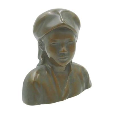 Rare bronze sculpture of young Tonkinese girl originally crafted by the French School of Indochina in the mid 1940s. This piece measures...