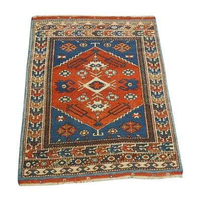 Semi Antique c. 1940 Hand Knotted Turkish Oushak Rug. Measures 45"x57".