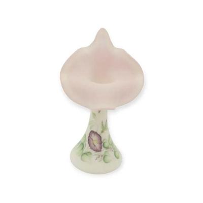 1998 Fenton Glass Messenger Exclusive Burmese Signed Ltd Ed Jack In Pulpit Vase. Hand painted morning glories. Measures...