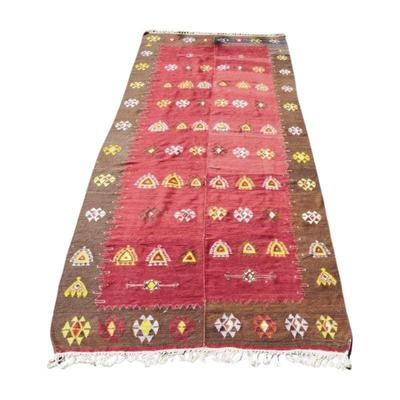 Vintage Turkish Sivas Kilim Runner, mid century. Measures 149" x 67" 