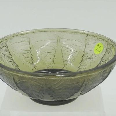 Nancy Daum France Art Deco Style Bowl. Signed 7.5"x7.5"x3" Weight 2 pds. PROVENANCE: Terri Henning, The Peoples Building...