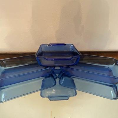 Anchor Hocking Blue Glass Baking Dishes