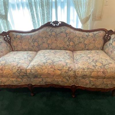 Antique carved Wood Couch