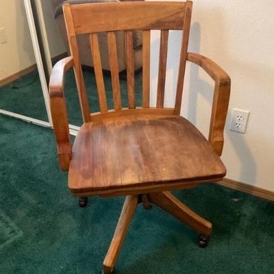 Vintage Wood Bankers Chair