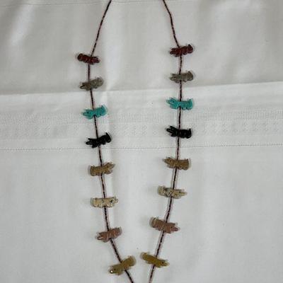 Vintage Zuni Fetish bear Necklace