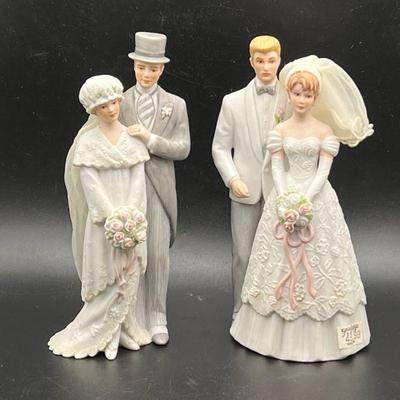 (2) Vintage Bride & Groom Porcelain Figurines By Roman
Both with original box and tag as shown
