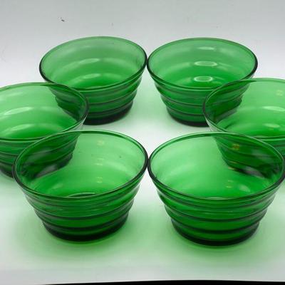 (6) Green Custard Dishes -UV Reactive
