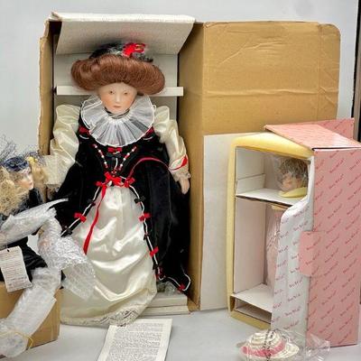 (3) Porcelain Dolls New In Box
