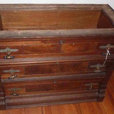 Eastlake 3 drawer chest, missing marble top