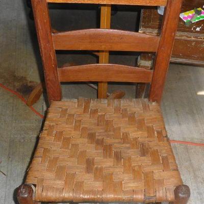 2 of 3 Hickory seat chairs