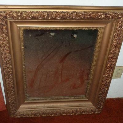 Mirror with wood back