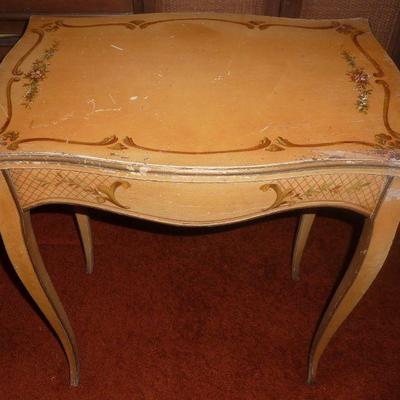 Stencil painted side table