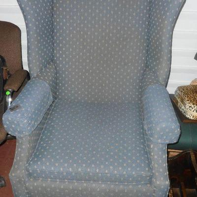 Blue & White wing back chair