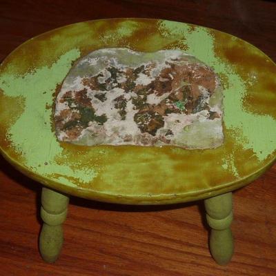Green milking stool