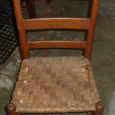Hickory caned chair, 1 of 3
