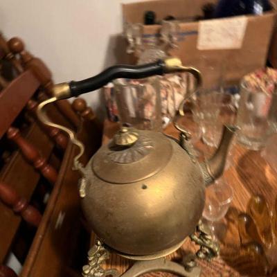 Brass Kettle on Stand $20