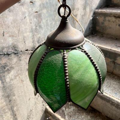 Antique Slag Glass Lampshade