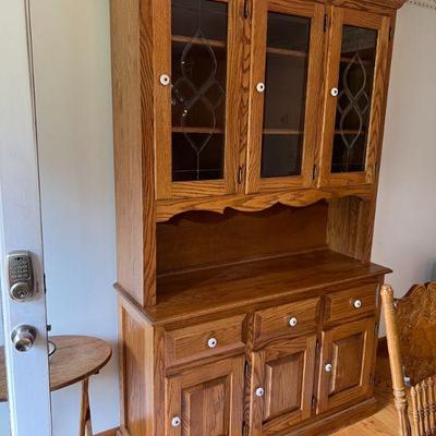 Artisan Made Solid Oak Hutch, Purchased at Big E over 20 Years Ago $200