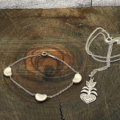 Sterling LoveFlower Pendant with Chain and Bracelet