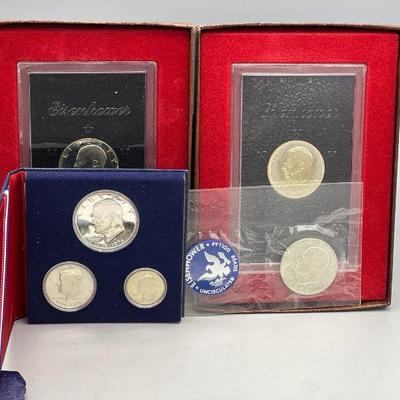 Eisenhower Proof, Silver, & Bicentennial Silver Dollar Sets
