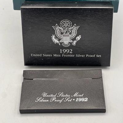 1992 US Mint Premier Silver Proof Set & 1992 Silver Proof Set
