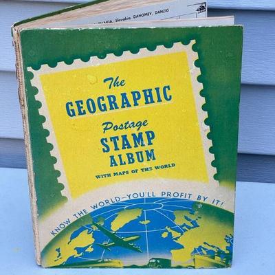 Geographic Postage Stamp Album - About Half Complete
