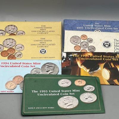 US Mint Uncirculated Sets 1990 (x2), 91, 92, 93, 94, 95
