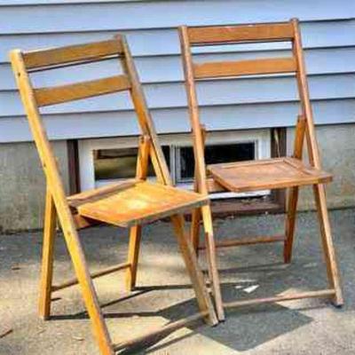 (2) Macdonalds Furniture Folding Wood Chairs
