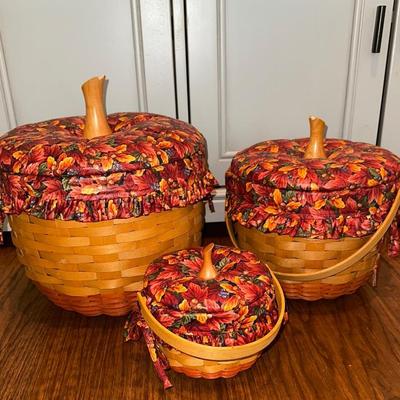 Longaberger pumpkin basket set