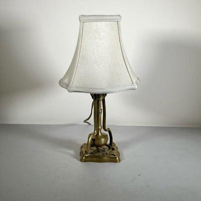 BRASS PENDULUM LAMP | Pendulum style lamp with large counterweight at bottom with free swinging hinge in middle. - l. 4.5 x w. 4.5 x h....