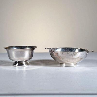 GEORG JENSEN & OTHER DANISH SILVER | Sterling silver; Including a Jensen revere style bowl (h. 2.5 in., 4.9 oz); and an open bowl with...