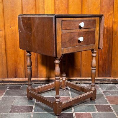 STICKLEY TABLE | Branded "Stickley Fayetteville Syracuse". That mark was used from 1926-1977. Cherry Work Table with two...