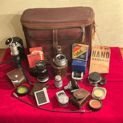 VINTAGE LEITZ CAMERA LENSES & ACCESSORIES | A great vintage lot of Leitz, Leica and other makers Lenses, Colored Filters,...