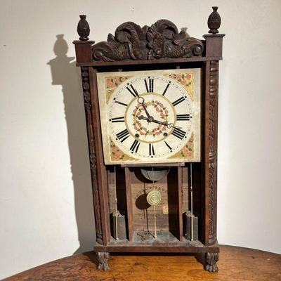 ELI TERRY JUNâ€™R COLUMN & CORNICE CLOCK | â€œPatent Clocks Invented by Eli Terry Made and Sold at Plymouth Conn. by Eli Terry Junâ€™râ€...