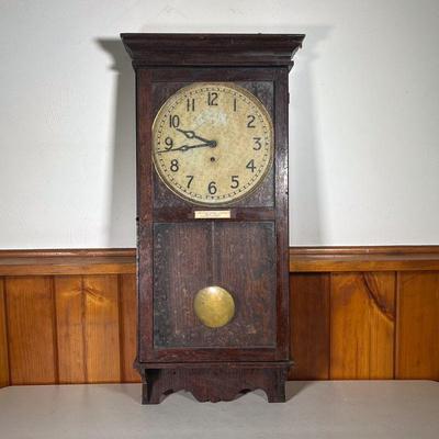 PEQUEGNAT CANADIAN TIME CLOCK | Arthur Pequegnat Clock Company of Kitchener, Ontario, Canada. 1904-1941. Has bottom half of label on back...