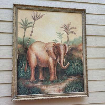Framed Elephant Painting Print