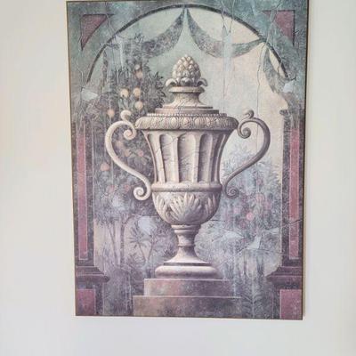 Tuscan Urn Print on Wood Art
