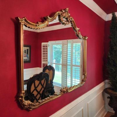 Beautiful Large Ornate Decorative Gilded Style ï¿¼Wall Mirror, 53â€w x 46â€h