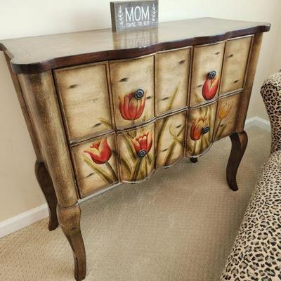 Decorative Hand Painted Two Drawer Chest